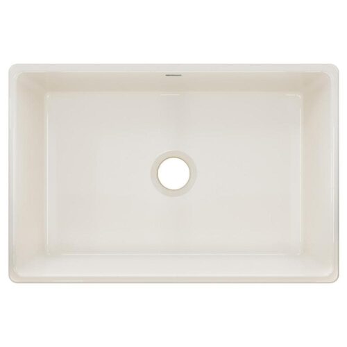 Explore Farmhouse Apron Front Fireclay 30 in. Single Bowl Kitchen Sink in Biscuit