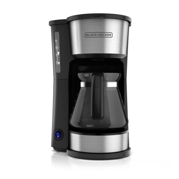 4-in-1 5-Cup Black Stainless Steel Drip Coffee Maker