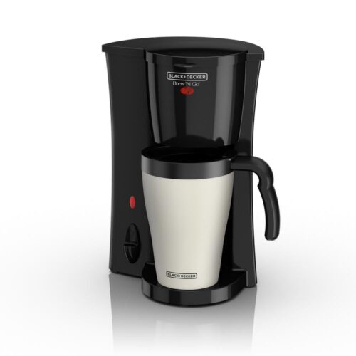 Brew'n Go Black Single Serve Coffee Maker with Travel Mug