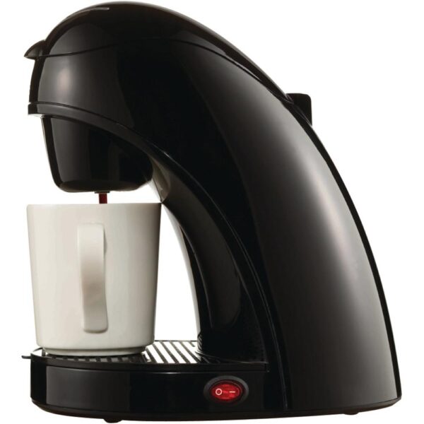 1-Cup Black Single Serve Coffee Maker with Removable Filter