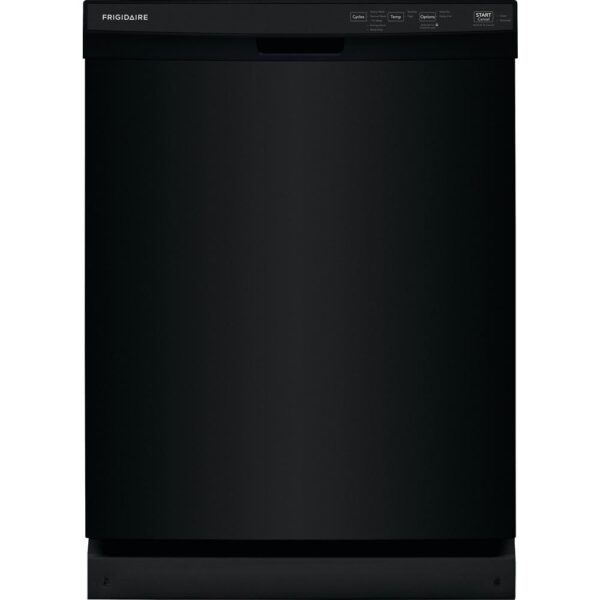 24 in. Black Front Control Built-In Dishwasher