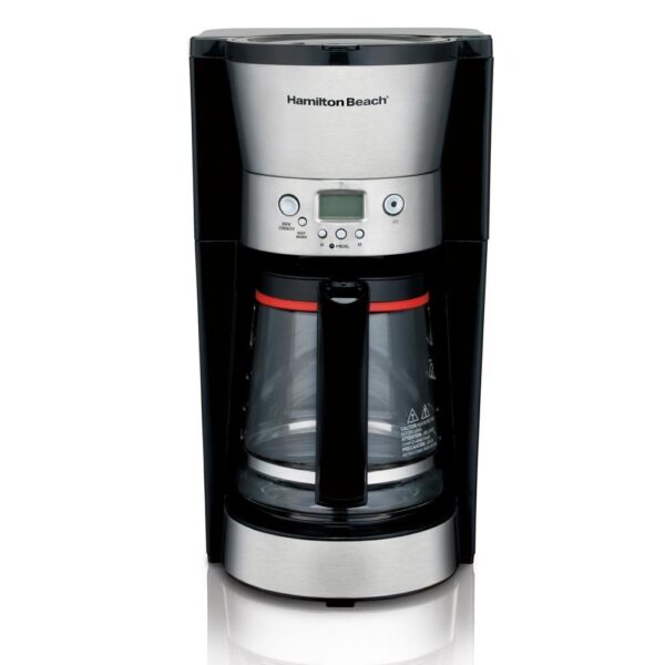 12-Cup Black and Stainless Steel Programmable Coffee Maker