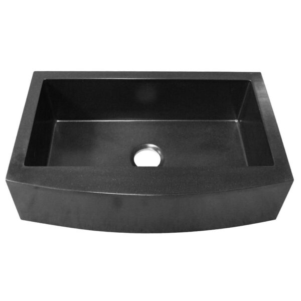 Cheyenne Farmhouse Apron Front Under Mount Composite Granite 31 in. 0-Hole in Single Bowl Farmhouse Sink in Black