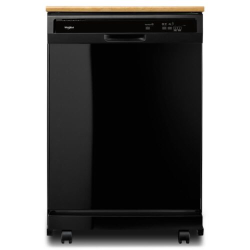 24 in. Black Front Control Heavy-Duty Portable Dishwasher with 1 Hour Wash Cycle and 12-Place Settings