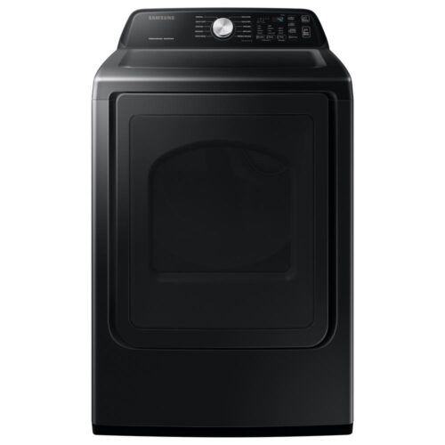 Large 7.4 cu. ft. Capacity Brushed Black Electric Dryer with Sensor Dry