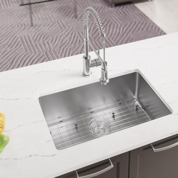 Stainless Steel 29-1/8 in. Single Bowl Undermount Kitchen Sink