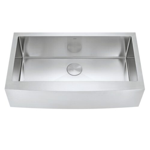 Prato 36 in. Single Bowl Farmhouse Curved Apron Front Stainless Steel Kitchen Sink 16-Gauge