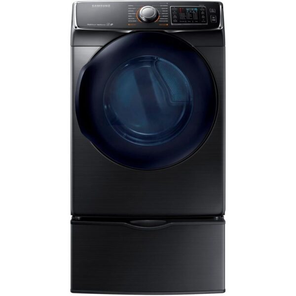 7.5 cu. ft. Electric Dryer with Steam in Black Stainless