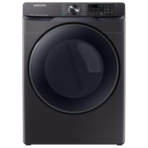 7.5 cu. ft. 240-Volt Black Stainless Steel Front Load Electric Dryer with Steam Sanitize+