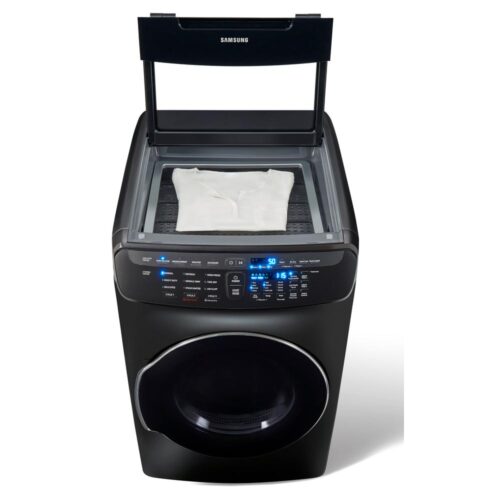 7.5 Total cu. ft. Electric FlexDry Dryer with Steam in Black Stainless