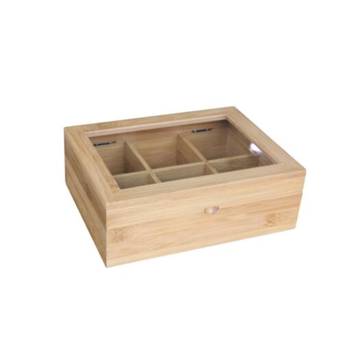 8-Compartment Bamboo Tea Box