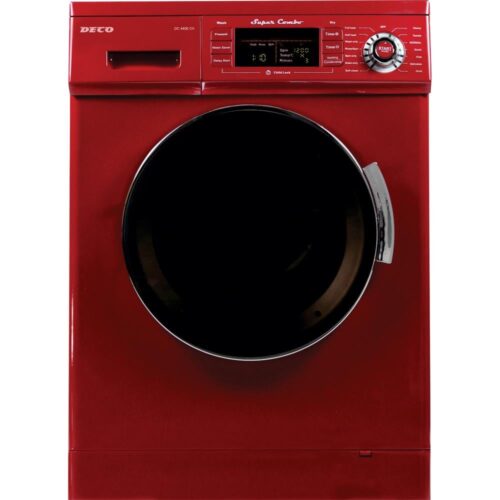 All-in-one 1200 RPM Compact Washer and Electric Ventless/Vented Dryer with Sensor Dry Feature in Merlot