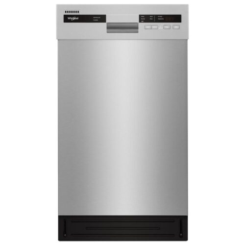 18 in. Monochromatic Stainless Steel Front Control Built-In Compact Dishwasher with Stainless Steel Tub