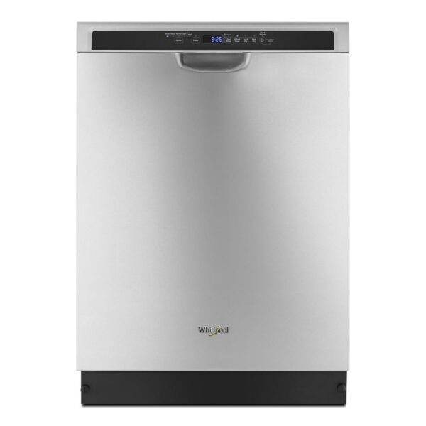 24 in. Monochromatic Stainless Steel Front Control Built-In Tall Tub Dishwasher with a Third Level Rack