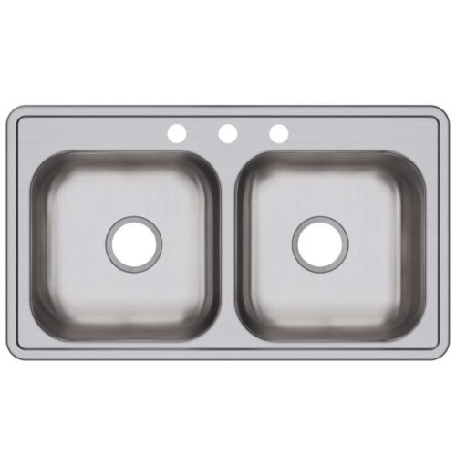 Dayton 33 x 19 in. Drop-In Kitchen Sink with Stainless Steel Double Bowl