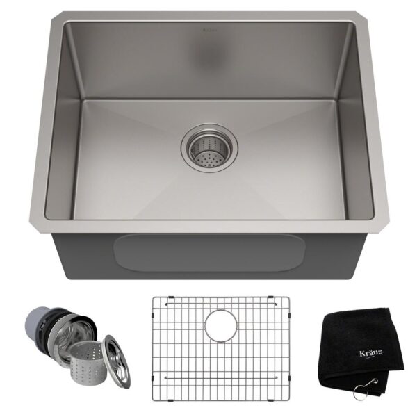 Standart PRO 23in. 16 Gauge Undermount Single Bowl Stainless Steel Kitchen Sink