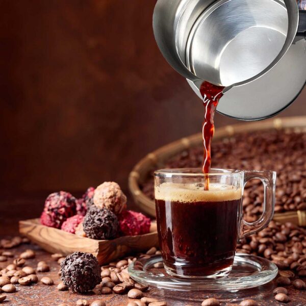 2-Cup Greek Turkish Stainless Steel Espresso Coffee Maker Machine Pot and Milk Warmer Kettle