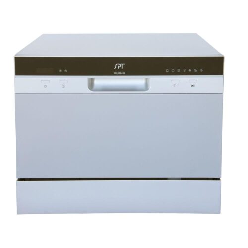 21 in. Silver Portable Countertop 120-Volt Dishwasher with 7 Cycles with 6 Place Settings Capacity