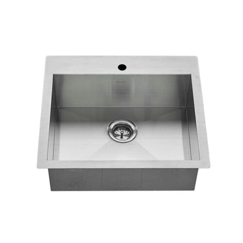 Edgewater Zero Radius Dual Mount Stainless Steel 25 in. 1-Hole Single Bowl Kitchen Sink Kit