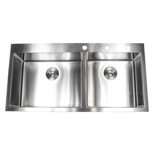 Drop-in Top Mount 16-Gauge Stainless Steel 42-7/8 in. x 21-1/2 in. x 10 in. 60/40 Offset Double Bowl Kitchen Sink