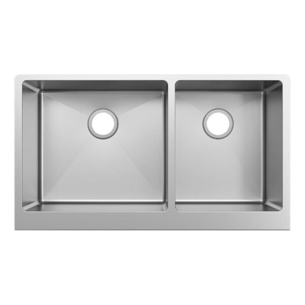 Crosstown 16-Gauge Stainless Steel 35-7/8 in. Double Bowl Tall Farmhouse Apron Kitchen Sink