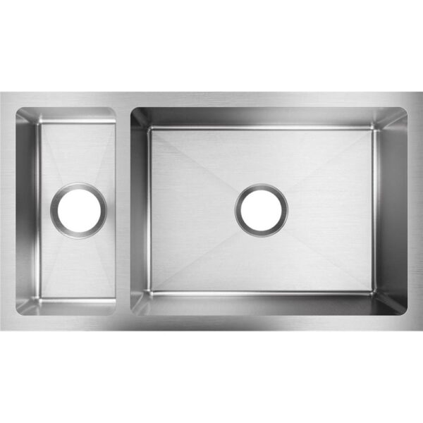 Crosstown Undermount Stainless Steel 33 in. Double Bowl Kitchen Sink