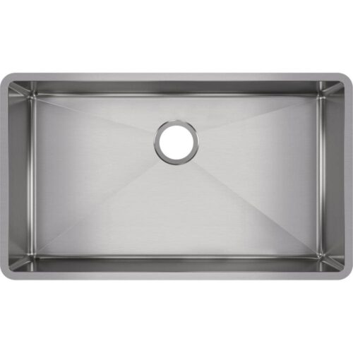 Crosstown Undermount Stainless Steel 32 in. Single Bowl Kitchen Sink with Center Drain