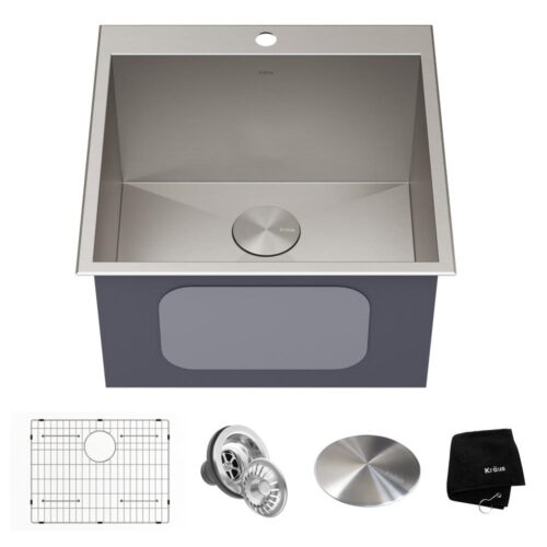 Standart PRO 22 in. Dual Mount Drop-In 16-Gauge Stainless Steel Single Bowl Deep Laundry Utility Sink