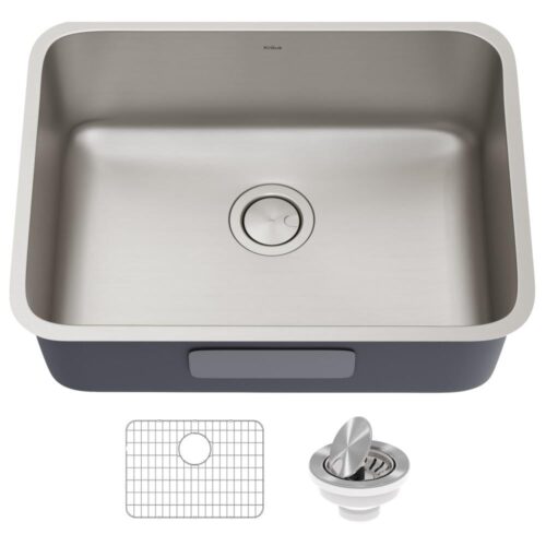 Dex Antibacterial 16-Gauge Stainless Steel 24.75 in. Single Bowl Undermount Kitchen Sink