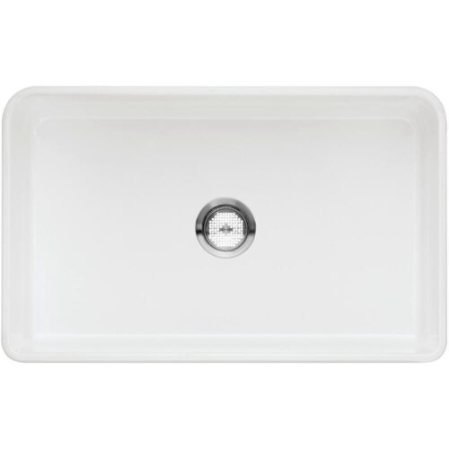 CERANA Farmhouse Apron-Front White Fireclay 30 in. Single Bowl Kitchen Sink