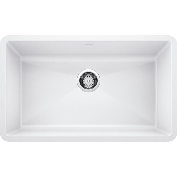 PRECIS Undermount Granite Composite 32 in. Single Bowl Kitchen Sink in White