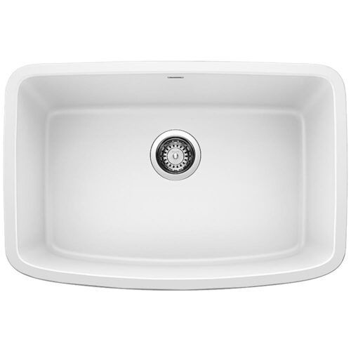 Valea Undermount Granite 27 in. x 18 in. Single Bowl Kitchen Sink in White