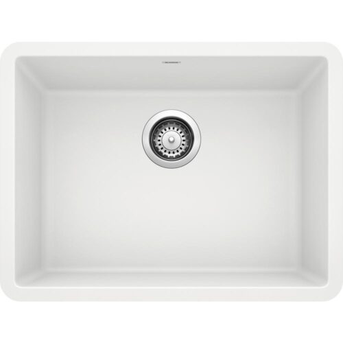 PRECIS Undermount Granite Composite 24 in. Single Bowl Kitchen Sink in White