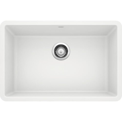 PRECIS Undermount Granite Composite 27 in. Single Bowl Kitchen Sink in White