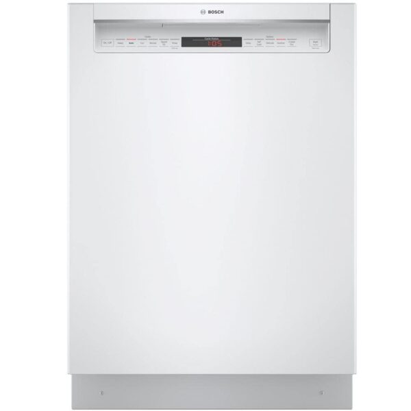 800 Series 24 in. White Front Control Tall Tub Recessed Handle Dishwasher with Stainless Steel Tub