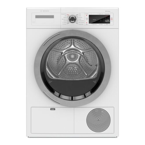 800 Series 4 cu. ft. 240-Volt Home Connect White Stackable Electric Ventless Compact Dryer