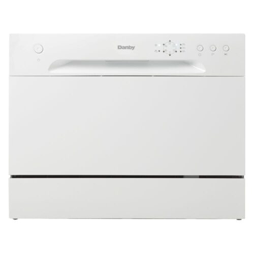24 in. White Electro-Mechanical CounterTop Control 120-volt Dishwasher with 6-Cycles