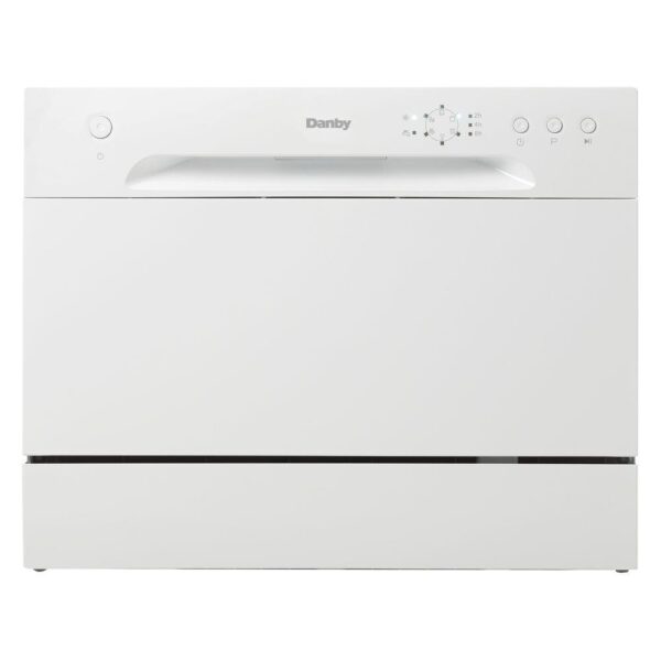 24 in. White Electro-Mechanical CounterTop Control 120-volt Dishwasher with 6-Cycles