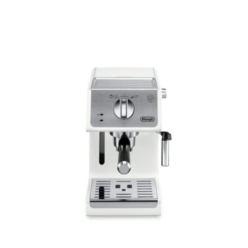 4-Cup 15-Bar White Espresso Machine and Cappuccino Maker with Integrated Frothing Wand