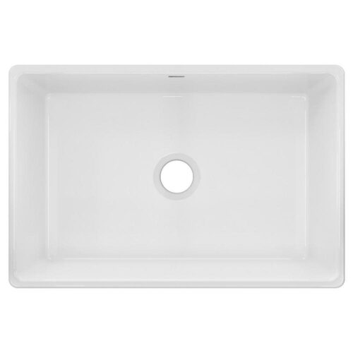 Explore Farmhouse Apron Front Fireclay 30 in. Single Bowl Kitchen Sink in Gloss White