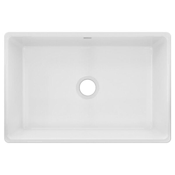 Explore Farmhouse Apron Front Fireclay 30 in. Single Bowl Kitchen Sink in Gloss White