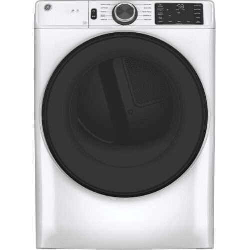 7.8 cu. ft. Smart 240 Volt White Stackable Electric Vented Dryer with Long Vent and Sanitize Cycle