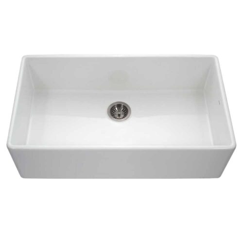 Platus Farmhouse Apron Front Fireclay 36 in. Single Bowl Kitchen Sink in White with Dual-Mounting Options