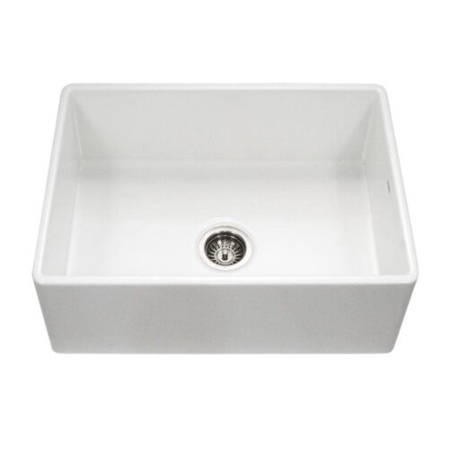 Platus Series Farmhouse Apron Front Fireclay 30 in. Single Bowl Kitchen Sink in White