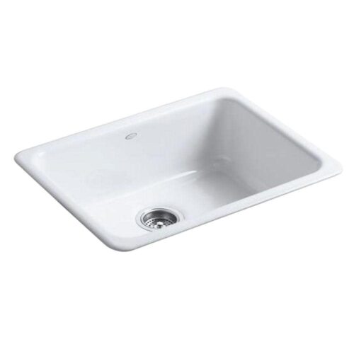 Iron Tones Dual Mount Cast Iron 24 in. Single Bowl Kitchen Sink in White