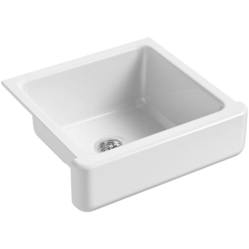 Whitehaven Farmhouse Undermount Short Apron Front Cast Iron 24 in. Single Bowl Kitchen Sink in White