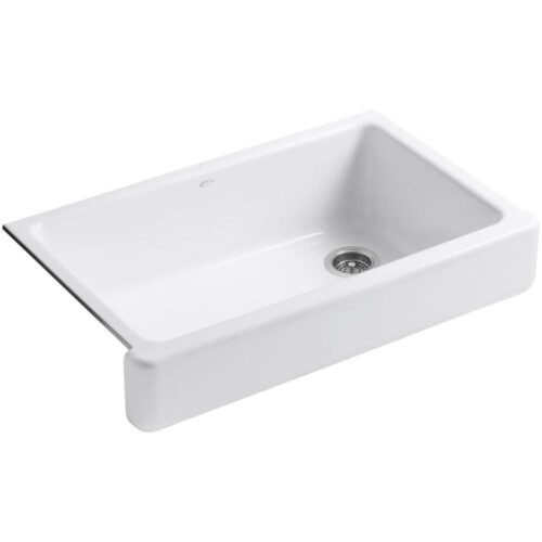 Whitehaven Farmhouse Apron Front Self-Trimming Cast Iron 36 in. Single Bowl Kitchen Sink in White