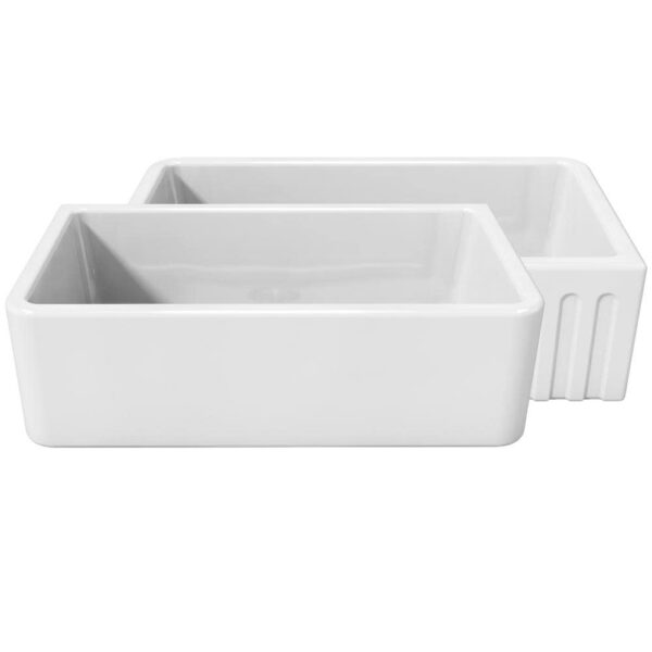 La Toscana Farmhouse Apron-Front Fireclay 33 in. Single Basin Kitchen Sink in White