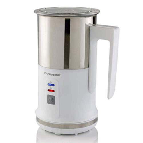 8.1 oz. White Stainless Steel Electric Milk Frother 3 in 1-Warming