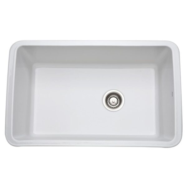 Allia Undermount Fireclay 31 in. Single Bowl Kitchen Sink in White